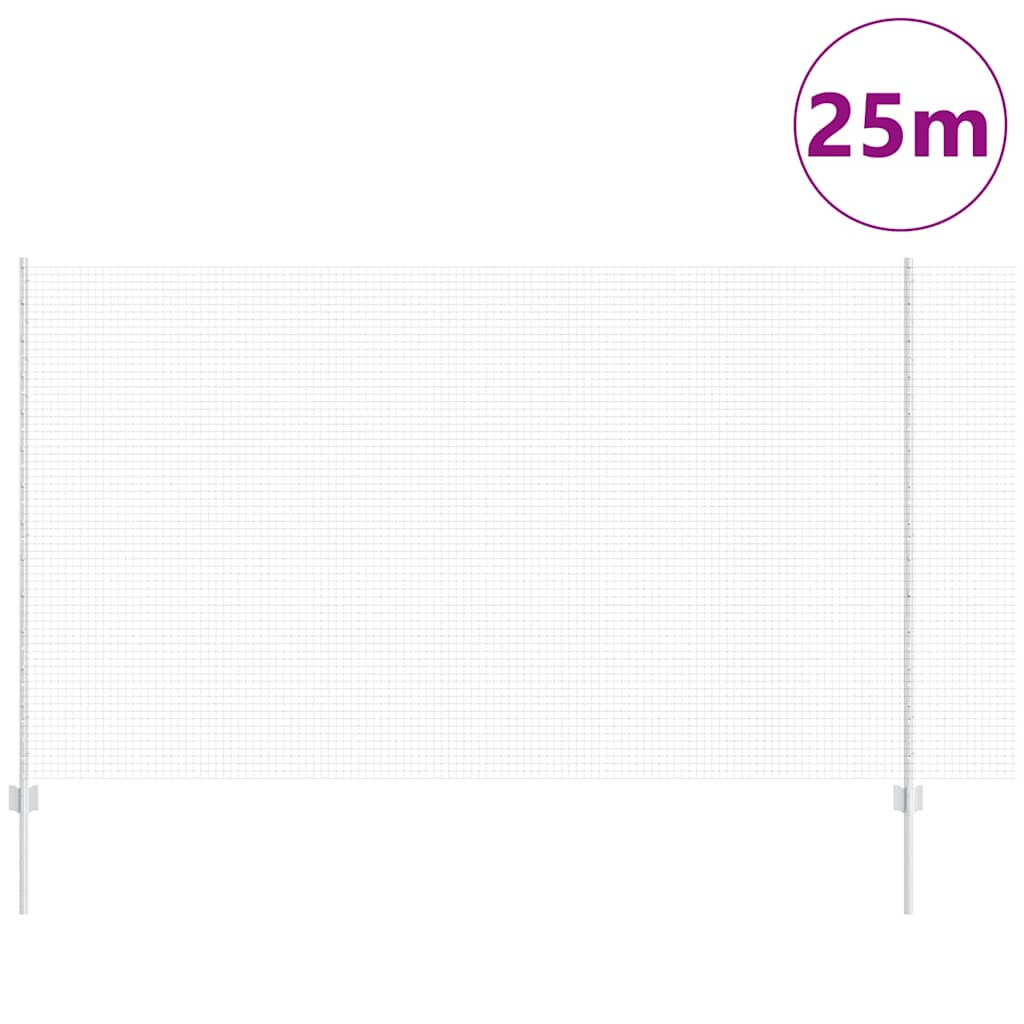 Zavarena žičana ograda s postom 25 x 1,4 m Srebrna Mreža