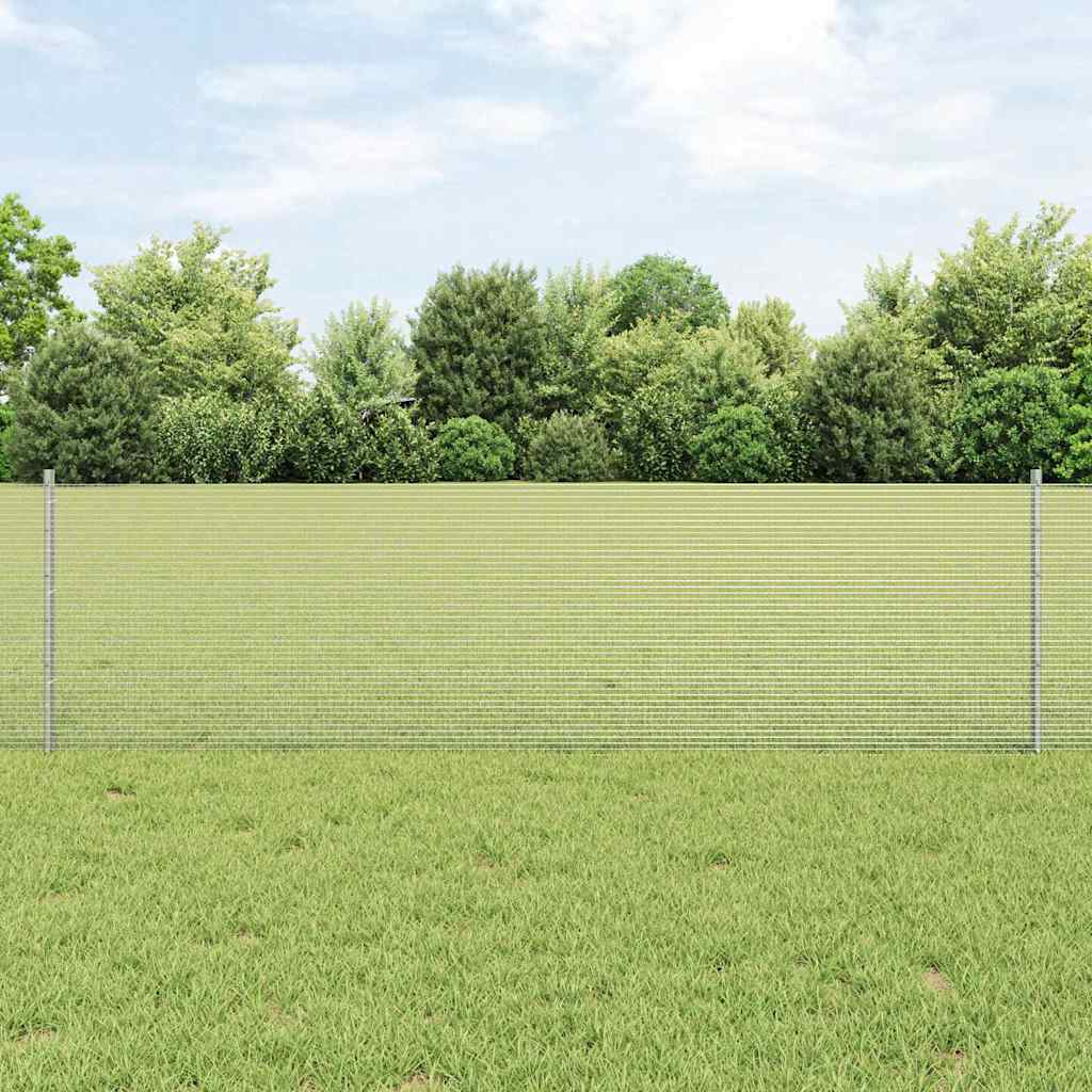 Zavarena žičana ograda s postom 50 x 0,6 m Srebrna Mreža
