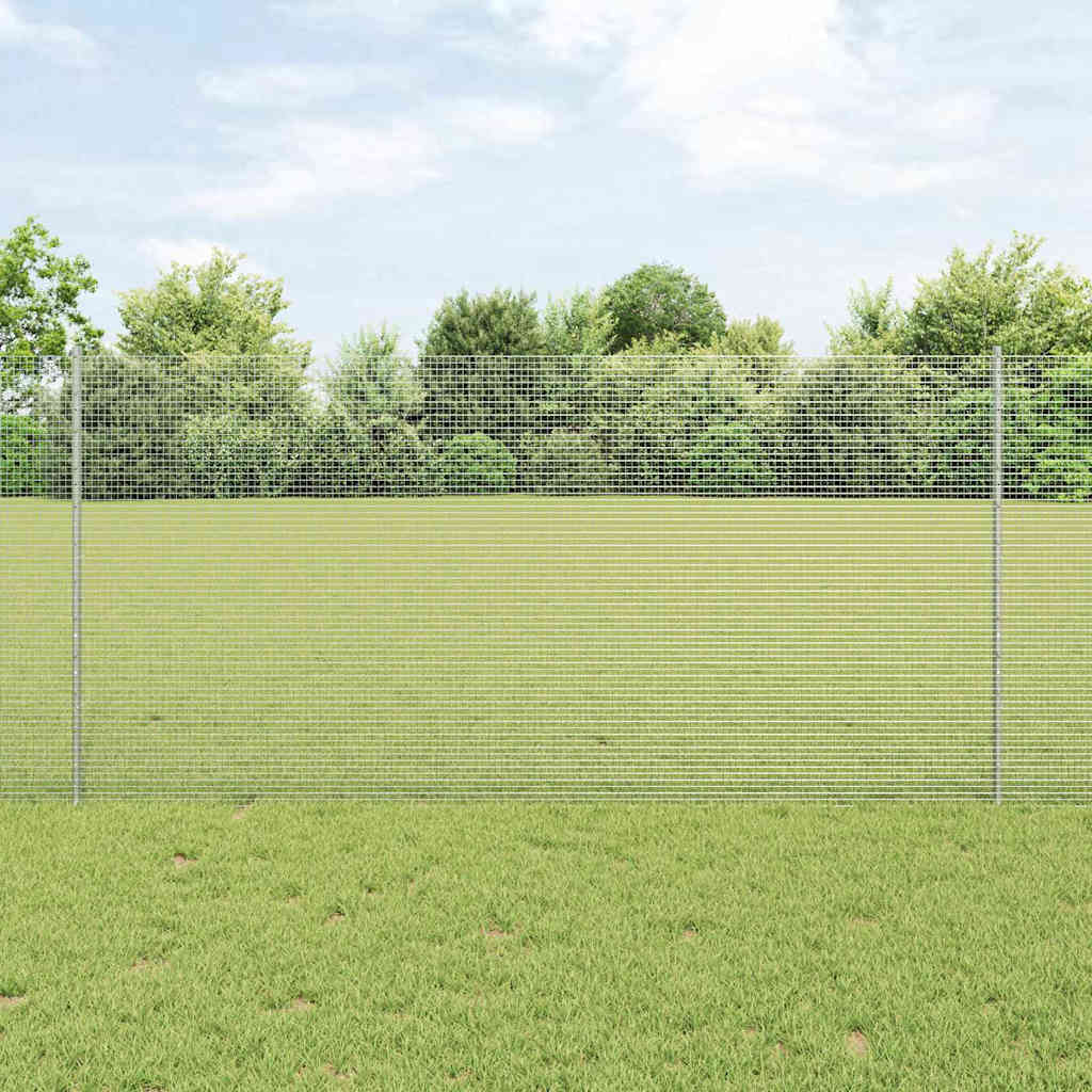 Zavarena žičana ograda s postom 50 x 1,2 m Srebrna Mreža