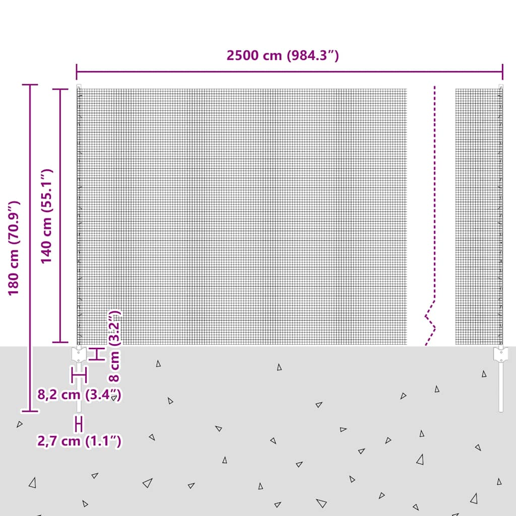 Zavarena žičana ograda s postom 25 x 1,4 m Zelena Mreža