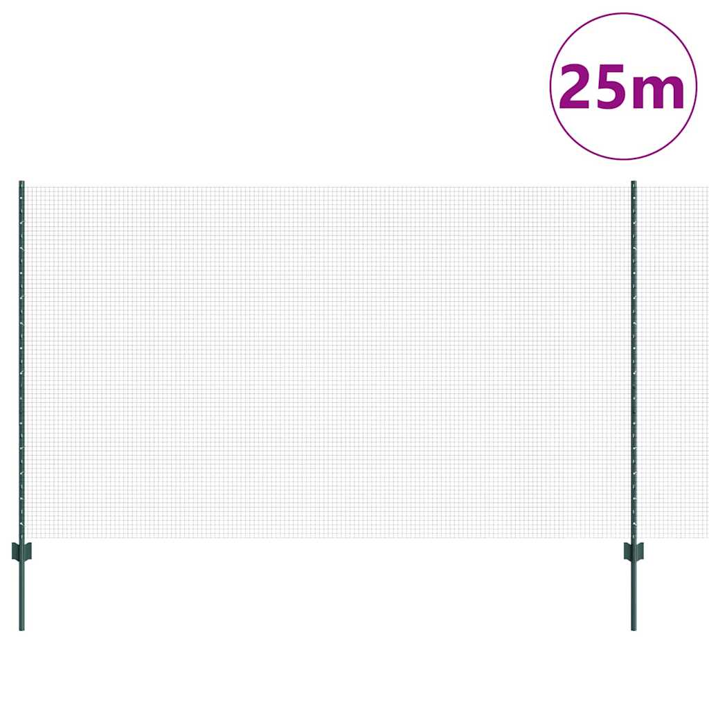 Zavarena žičana ograda s postom 25 x 1,4 m Zelena Mreža