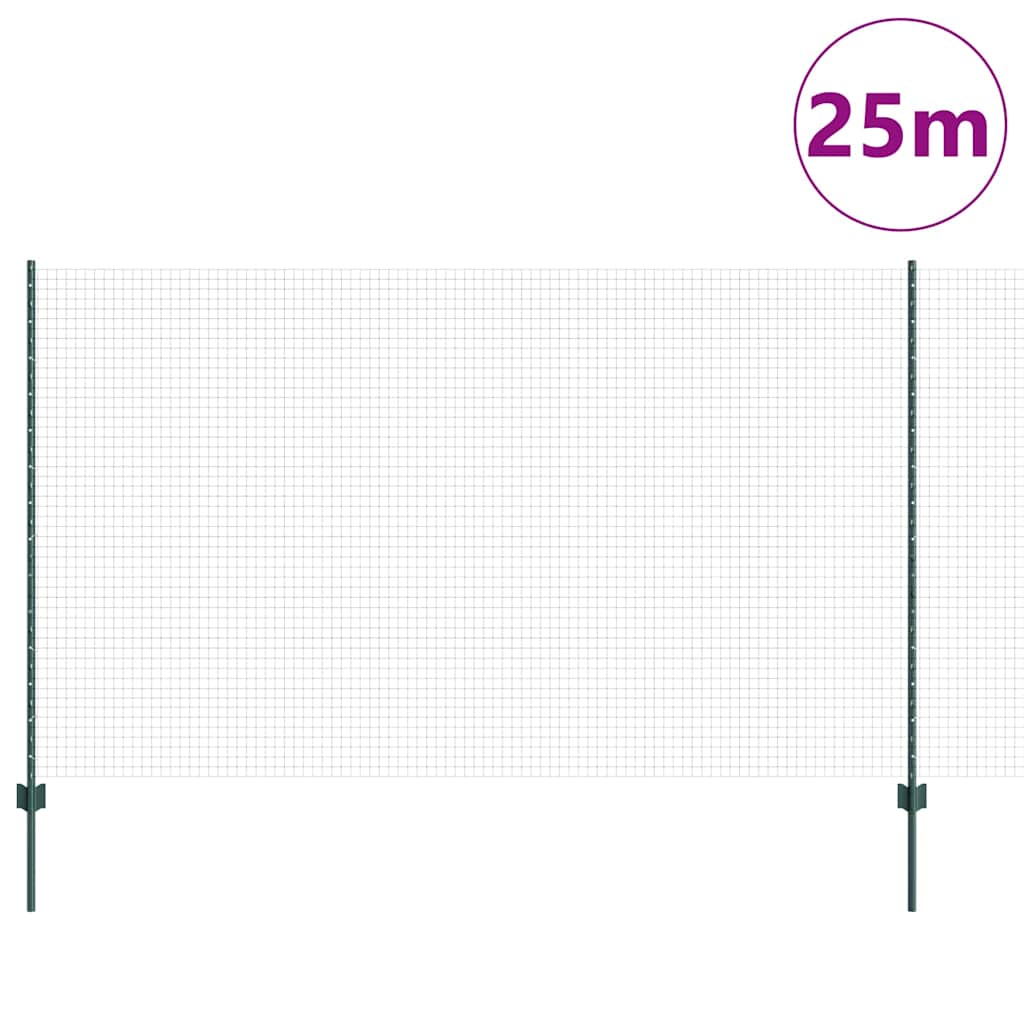 Zavarena žičana ograda s postom 25 x 1,4 m Zelena Mreža
