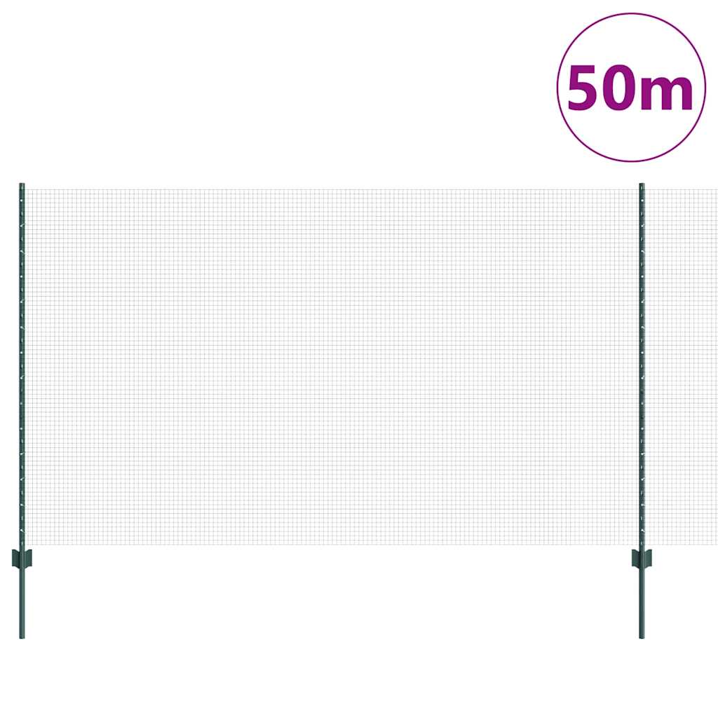 Zavarena žičana ograda s postom 50 x 1,4 m Zelena Mreža