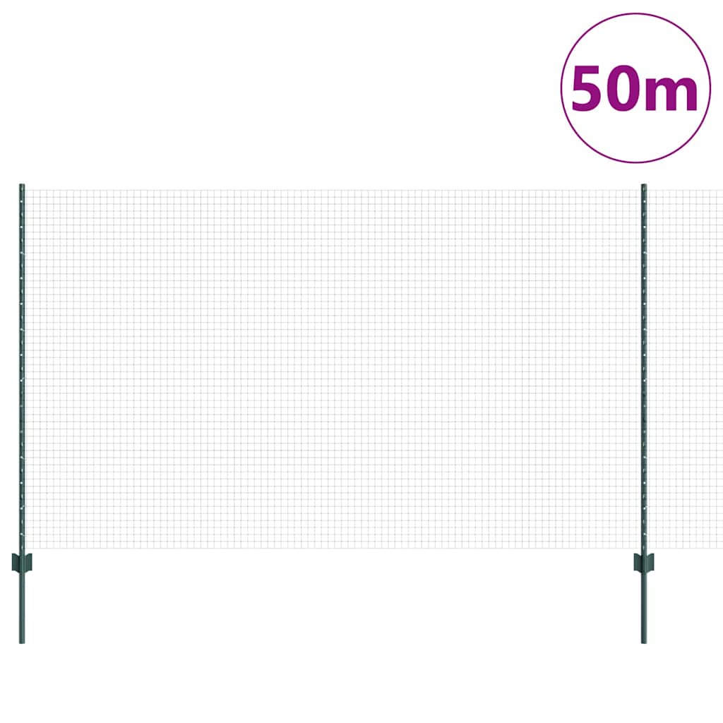 Zavarena žičana ograda s postom 50 x 1,4 m Zelena Mreža