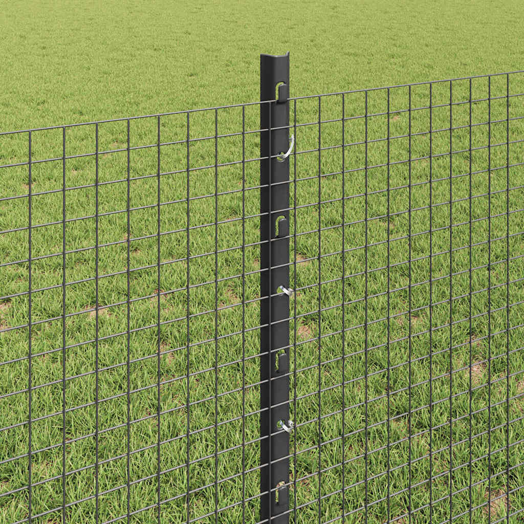 Zavarena žičana ograda s postom 10 x 0,8 m Siva Mreža