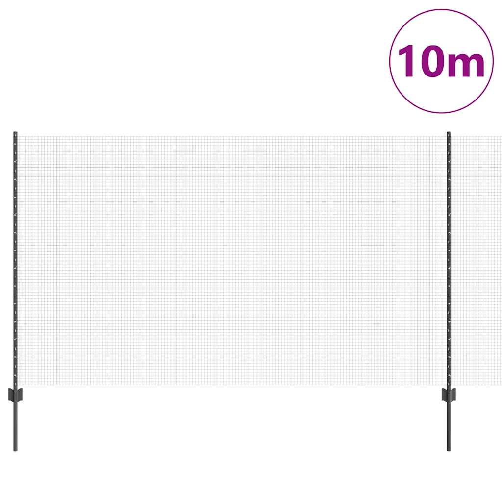 Zavarena žičana ograda s postom 10 x 1,4 m Siva Mreža