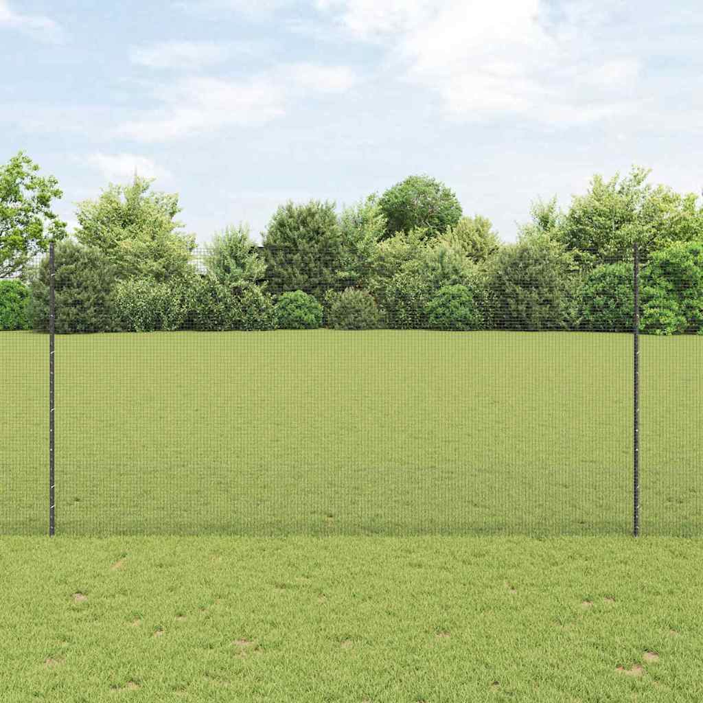 Zavarena žičana ograda s postom 10 x 1,6 m Siva Mreža