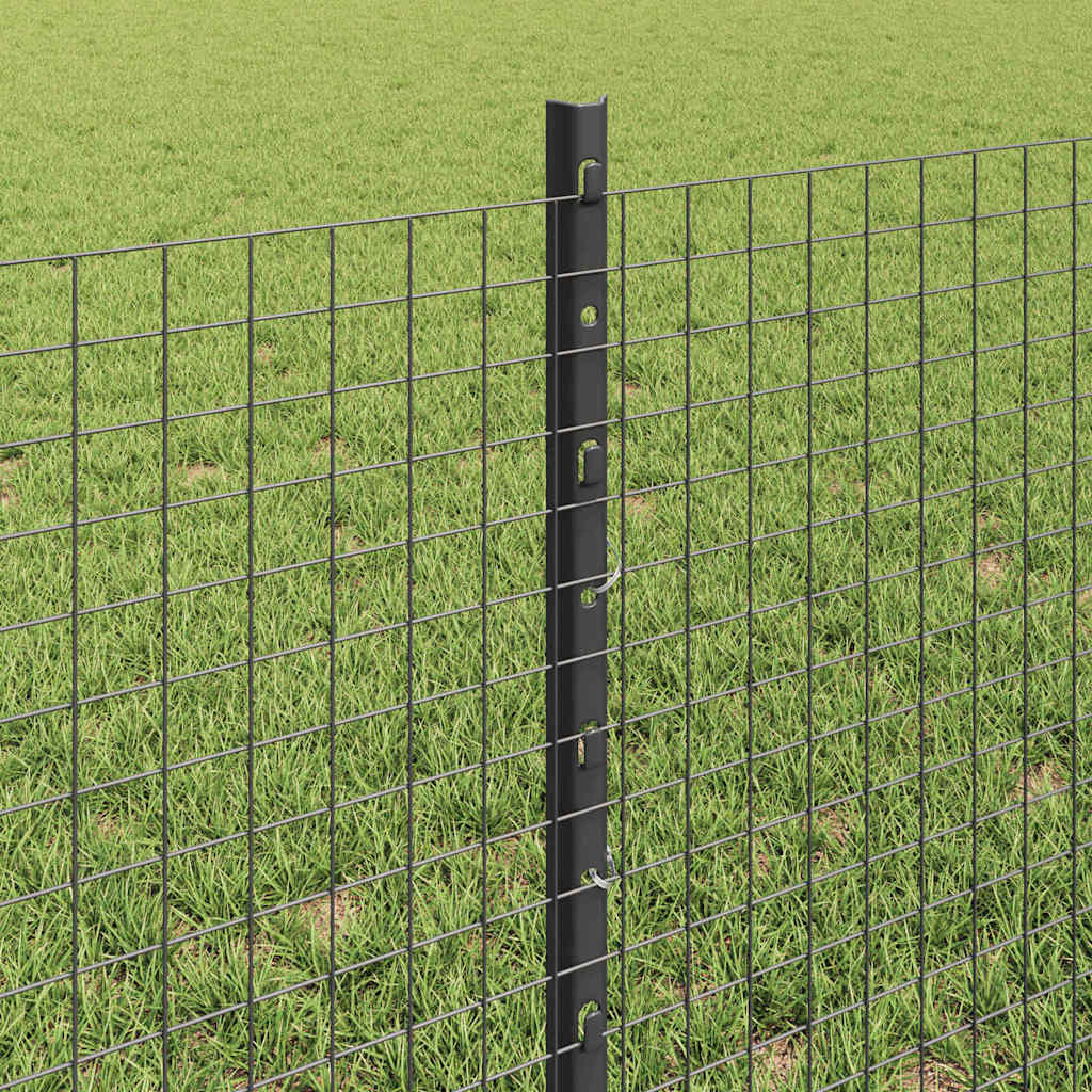 Zavarena žičana ograda s postom 25 x 0,6 m Siva Mreža