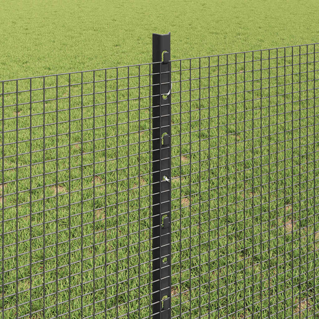 Zavarena žičana ograda s postom 25 x 0,8 m Siva Mreža