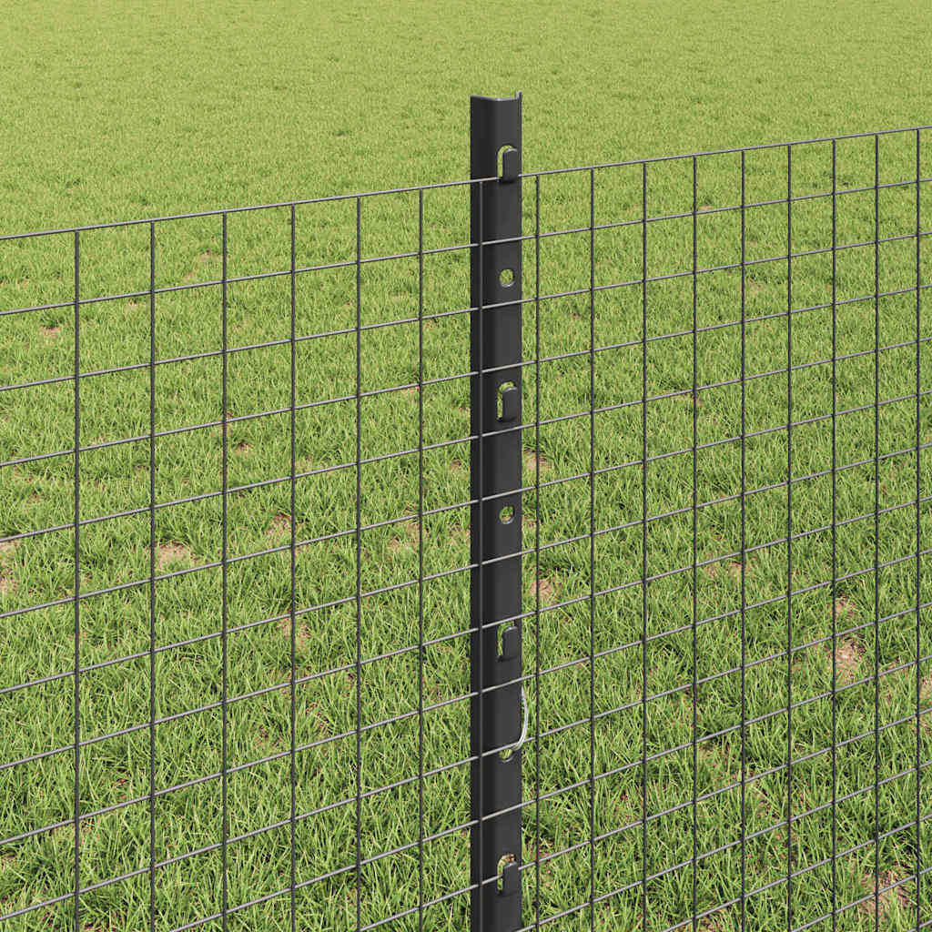 Zatvorena žičana ograda s postovima 25 x 0,8 m Siva Mreža