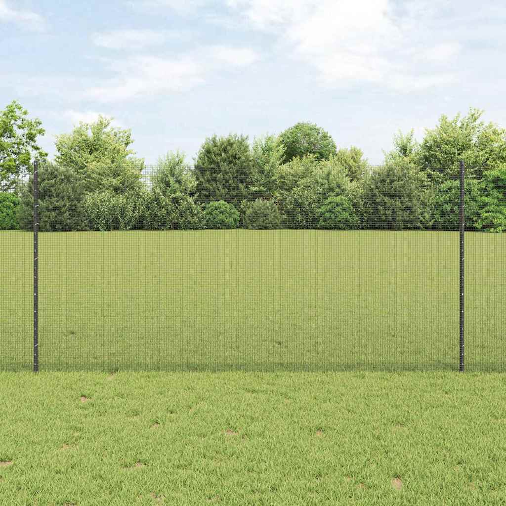 Zatvorena žičana ograda s postovima 25 x 1,2 m Siva Mreža