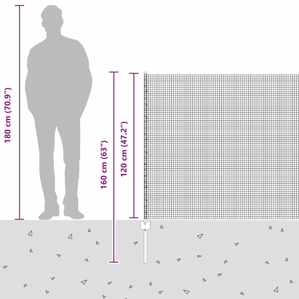 Zavarena žičana ograda s postom 25 x 1,2 m Siva Mreža