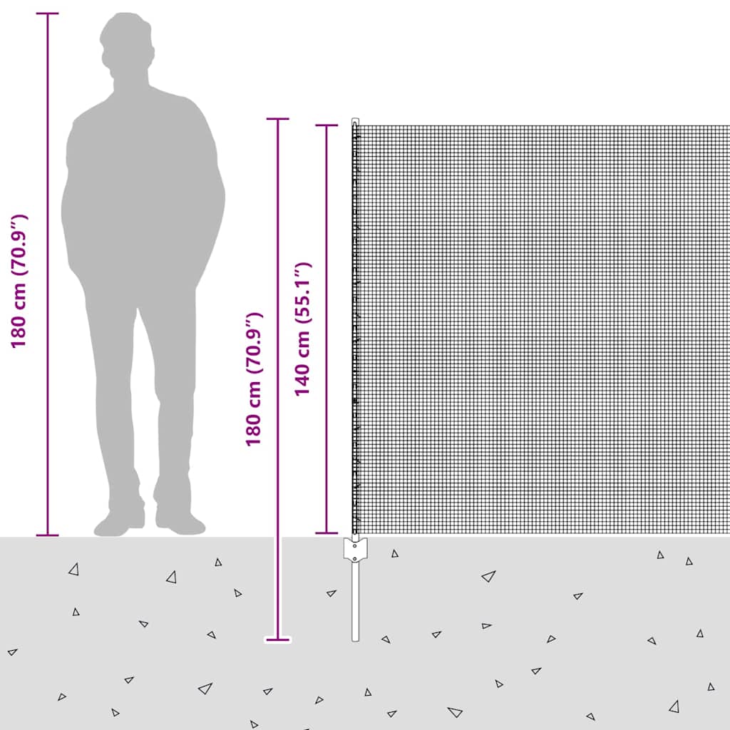 Zatvorena žičana ograda s postovima 25 x 1,4 m Siva Mreža