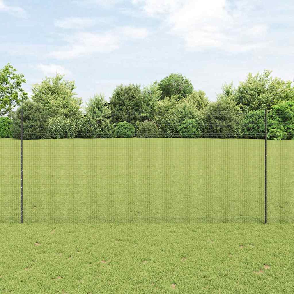 Zatvorena žičana ograda s postovima 25 x 1,4 m Siva Mreža