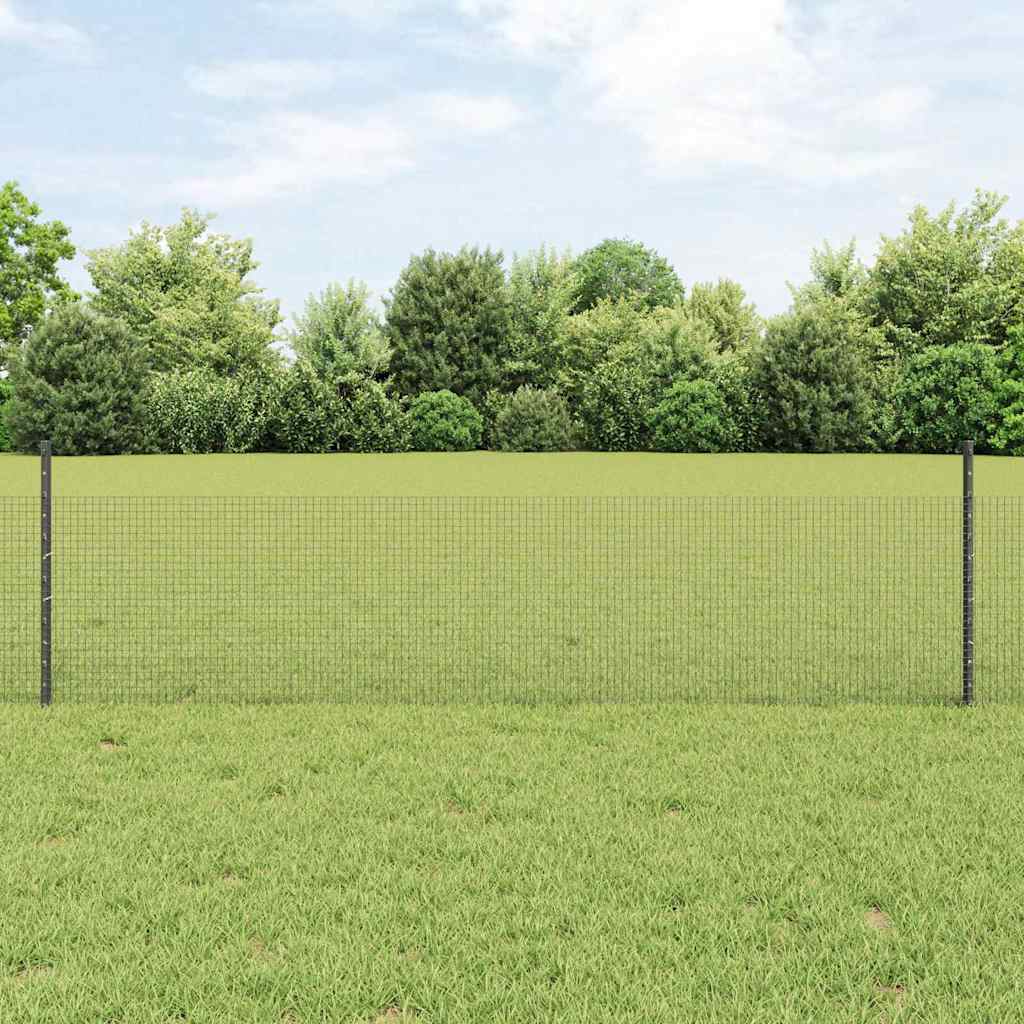 Zavarena žičana ograda s postom 50 x 0,5 m Siva Mreža