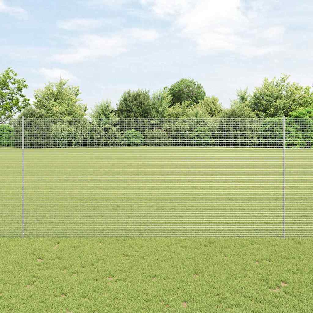 Zatvorena žičana ograda s postovima 50 x 1,4 m Siva Mreža