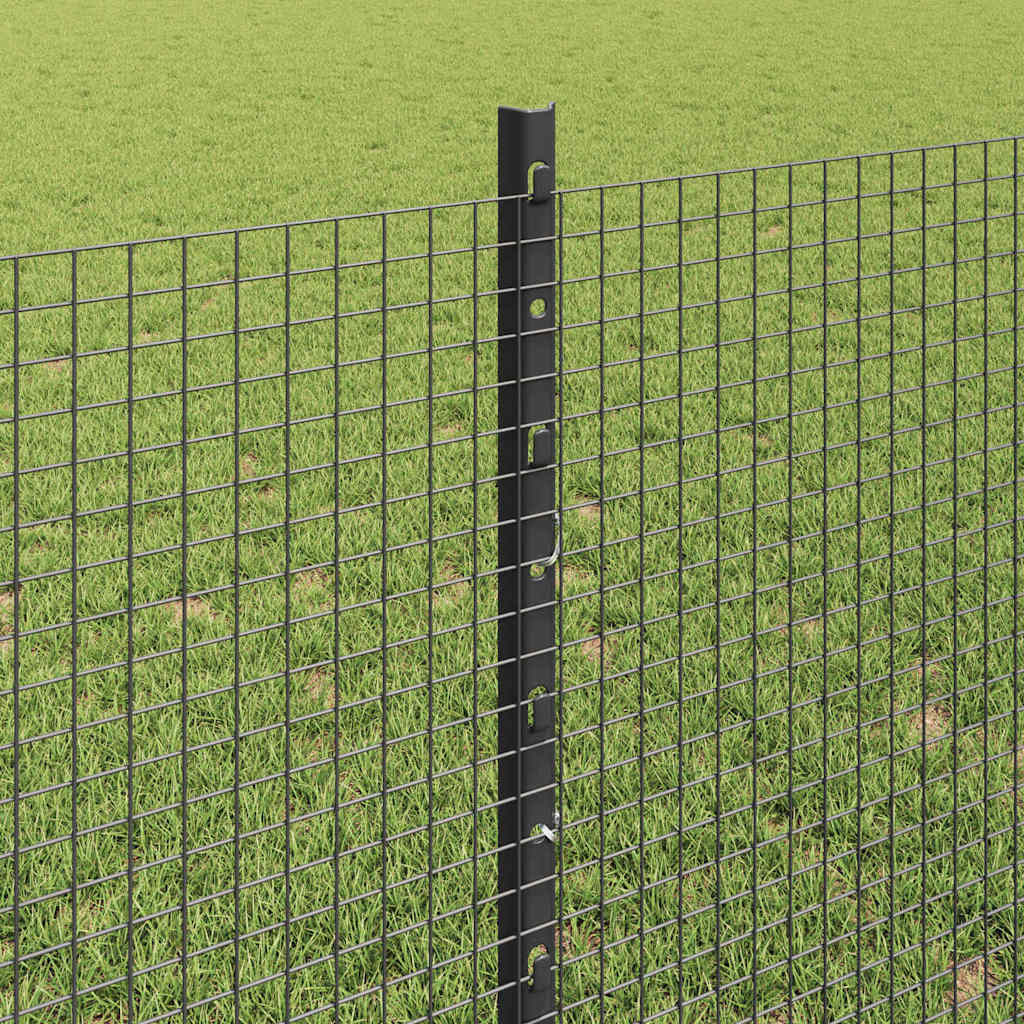 Zavarena žičana ograda s postom 100 x 0,8 m Siva Mreža