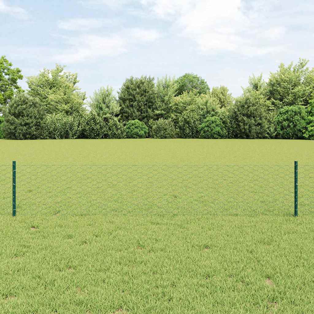 Heksagonalna ograda s stubom 10 x 0,4 m Čelik premazan PVC-om
