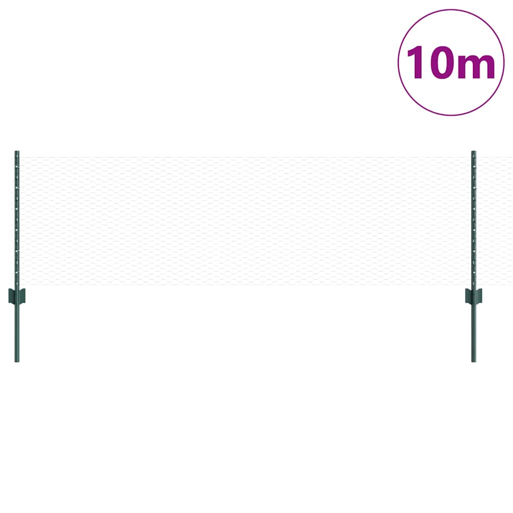Heksagonalna ograda s stubom 10 x 0,6 m Čelik premazan PVC-om