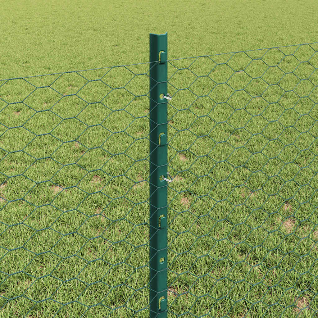 Heksagonalna ograda s stubom 10 x 0,8 m Čelik premazan PVC-om