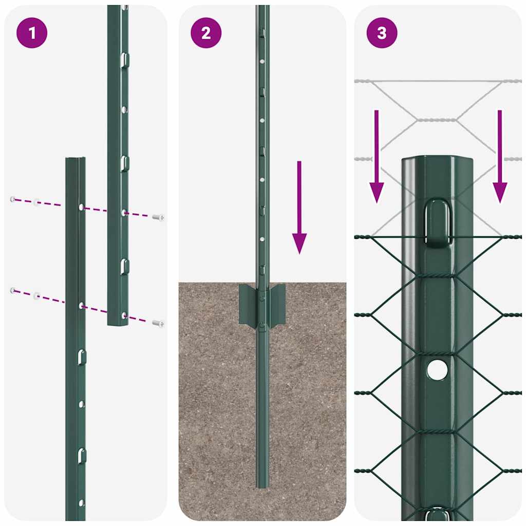 Heksagonalna ograda s stubom 10 x 1 m Čelik premazan PVC-om