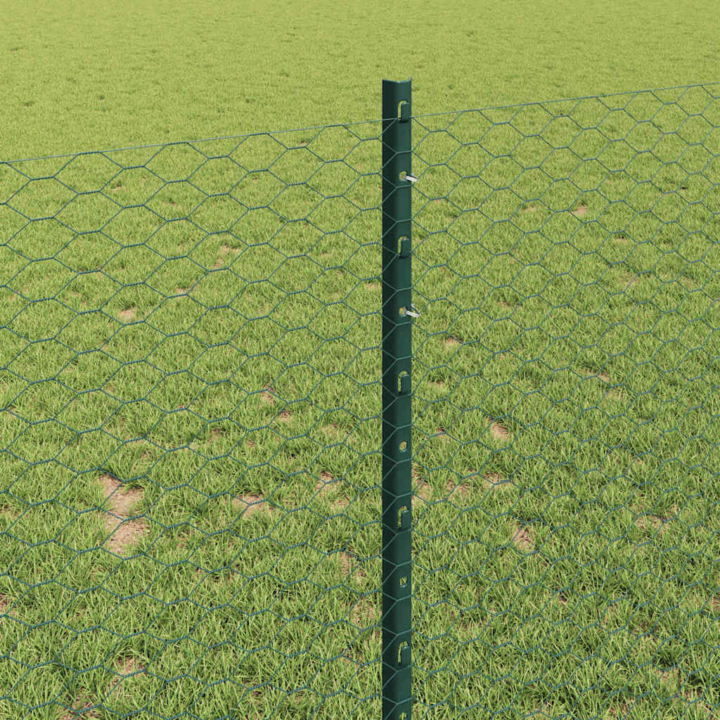 Heksagonalna ograda s stubom 10 x 1 m Čelik premazan PVC-om