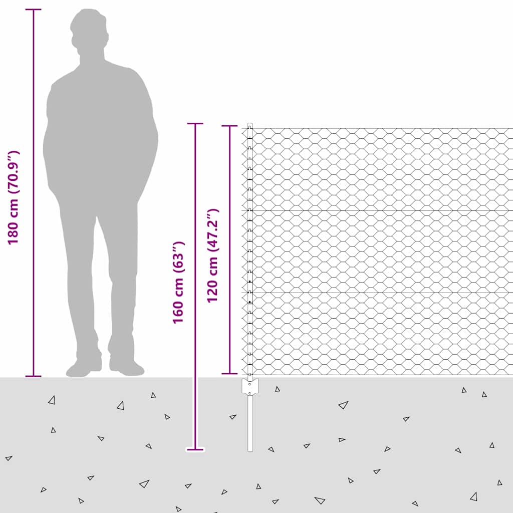 Zavarena žičana ograda 10 x 1,2 m (Š x V) Čelik premazan PVC-om