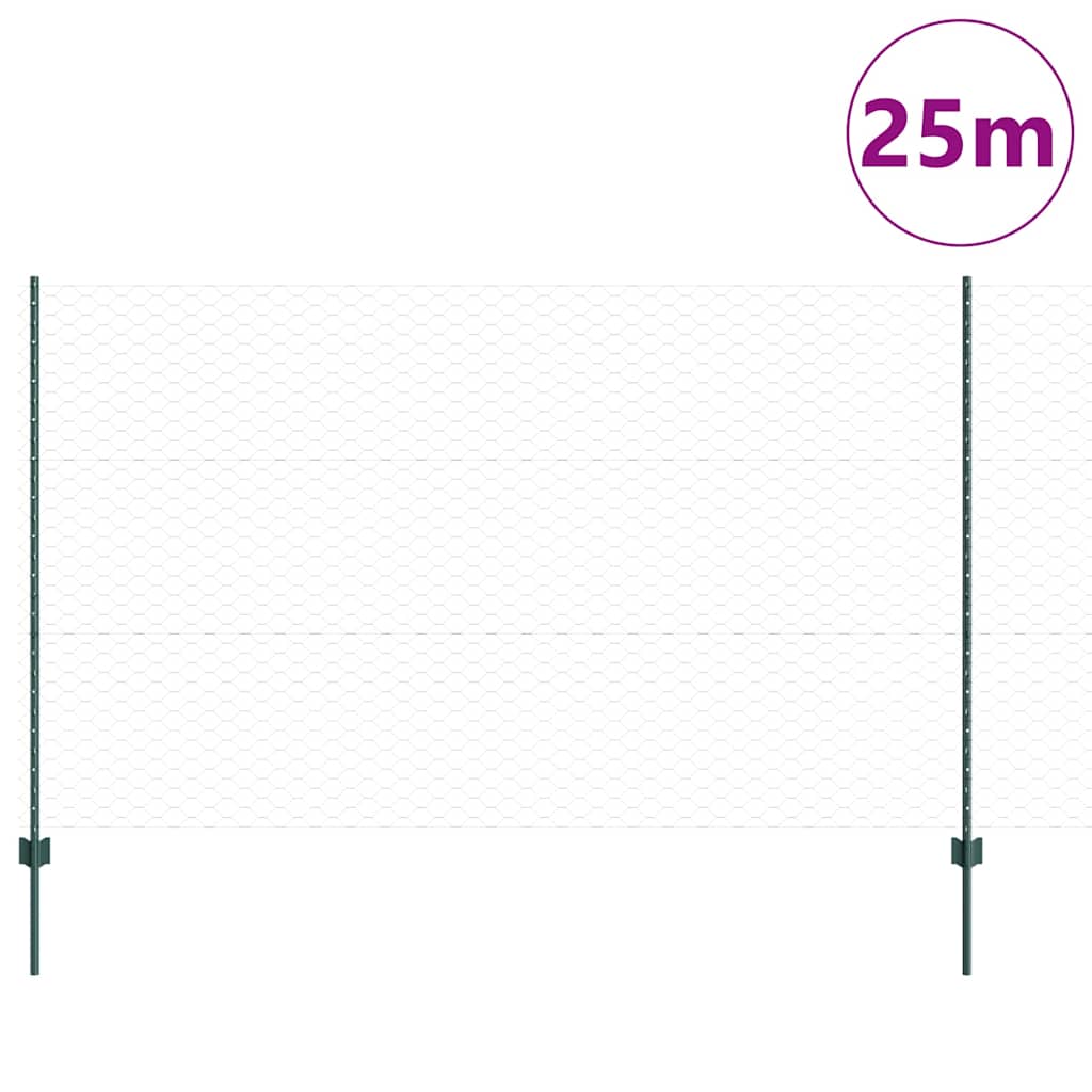 Heksagonalna ograda s stubom 10 x 1,4 m Čelik premazan PVC-om