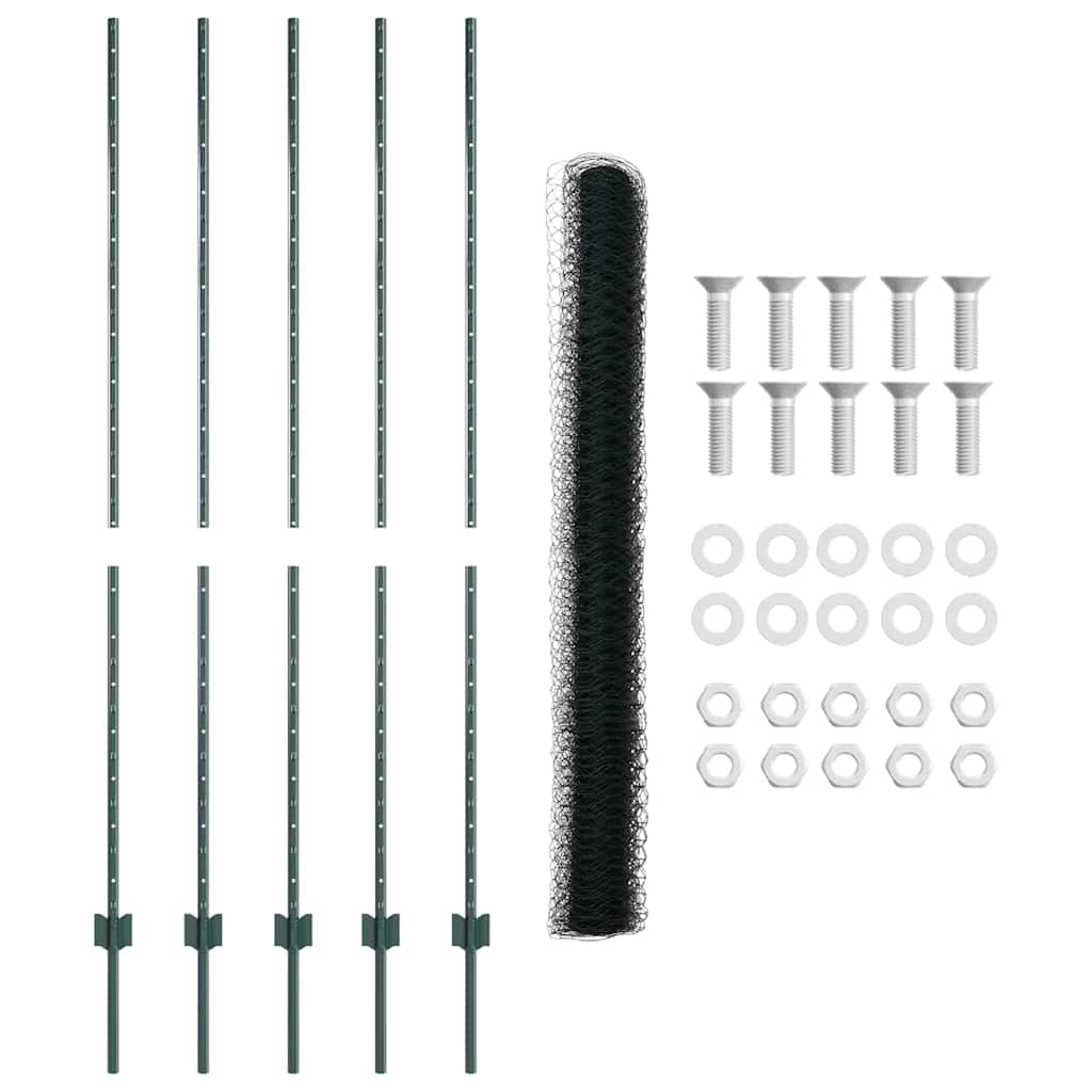 Heksagonalna ograda s stubom 10 x 1,5 m Čelik premazan PVC-om