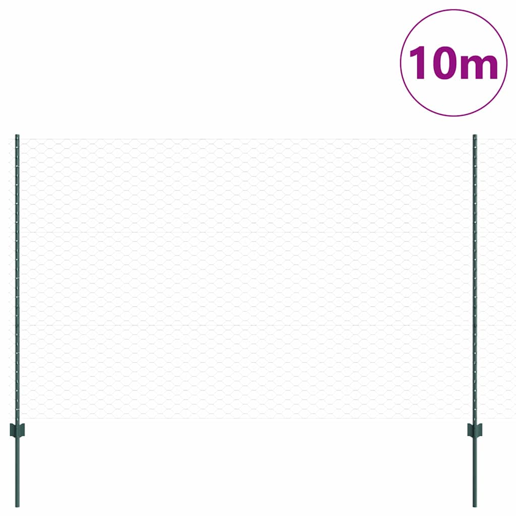 Heksagonalna ograda s stubom 10 x 1,5 m Čelik premazan PVC-om
