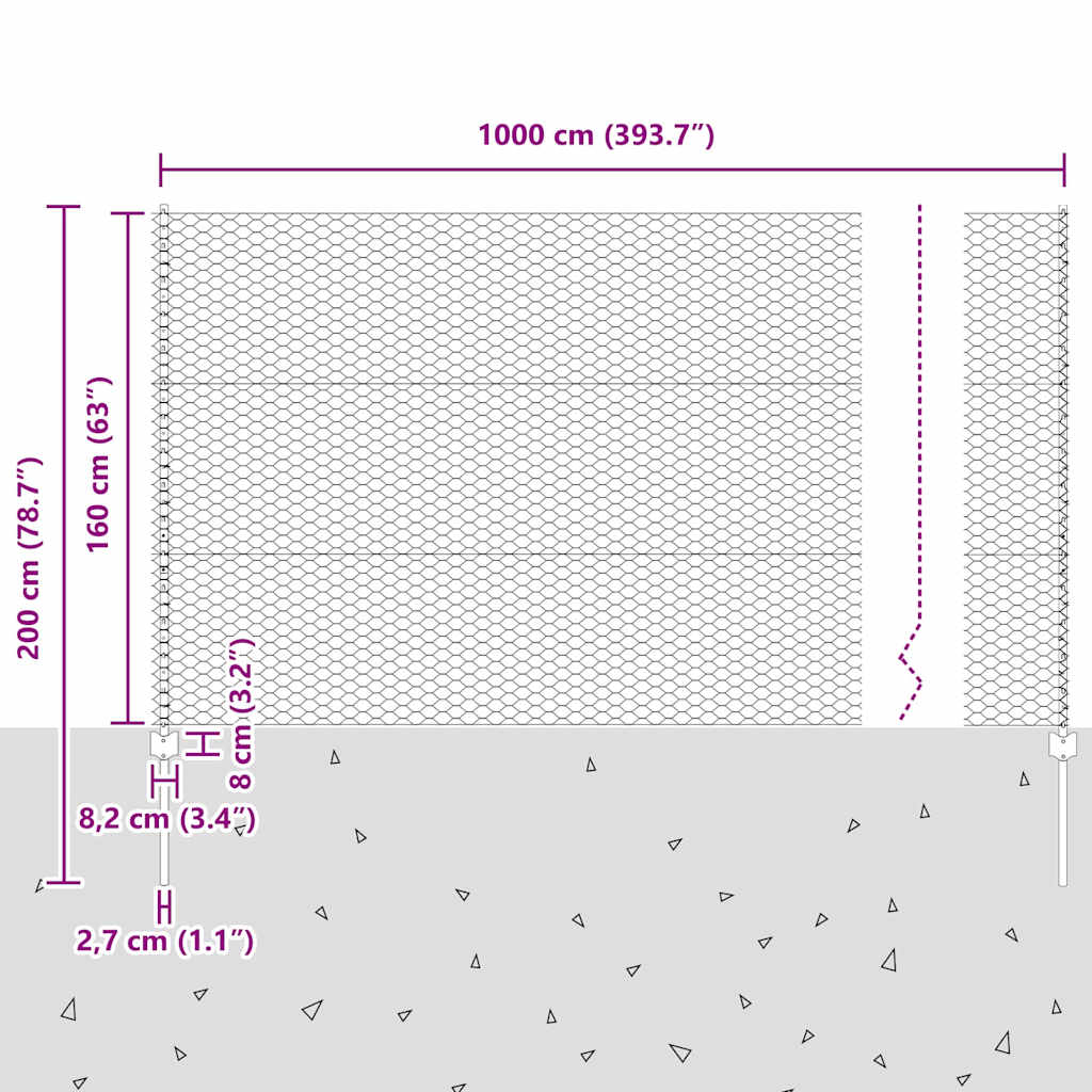 Zavarena žičana ograda 10 x 1,6 m (Š x V) Čelik premazan PVC-om