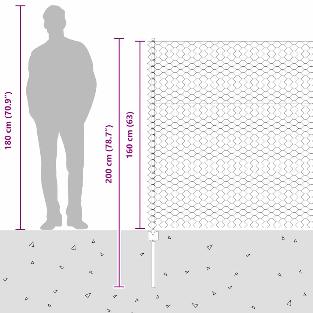 Zavarena žičana ograda 10 x 1,6 m (Š x V) Čelik premazan PVC-om