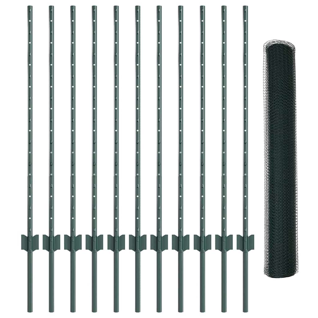 Heksagonalna ograda s stubom 25 x 1 m Čelik premazan PVC-om