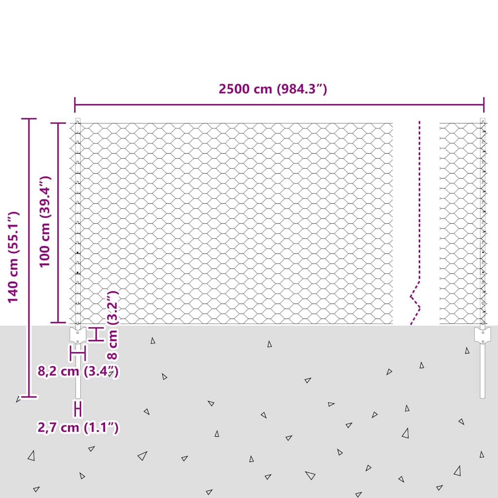 Zavarena žičana ograda 25 x 1 m (Š x V) Čelik premazan PVC-om