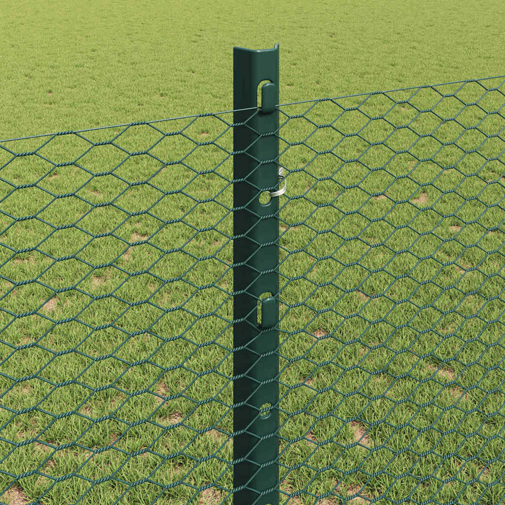 Heksagonalna ograda s stubom 25 x 1,2 m Čelik premazan PVC-om