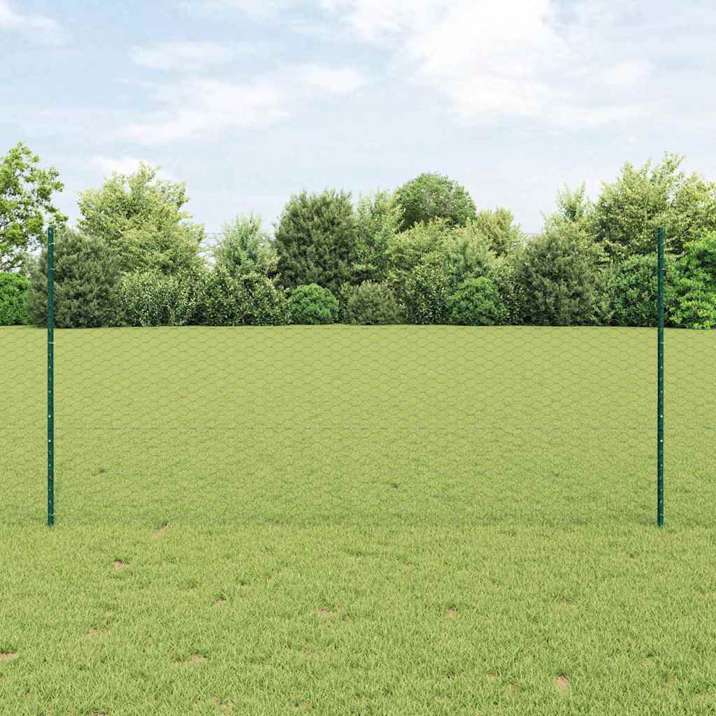 Heksagonalna ograda s stubom 25 x 1,2 m Čelik premazan PVC-om
