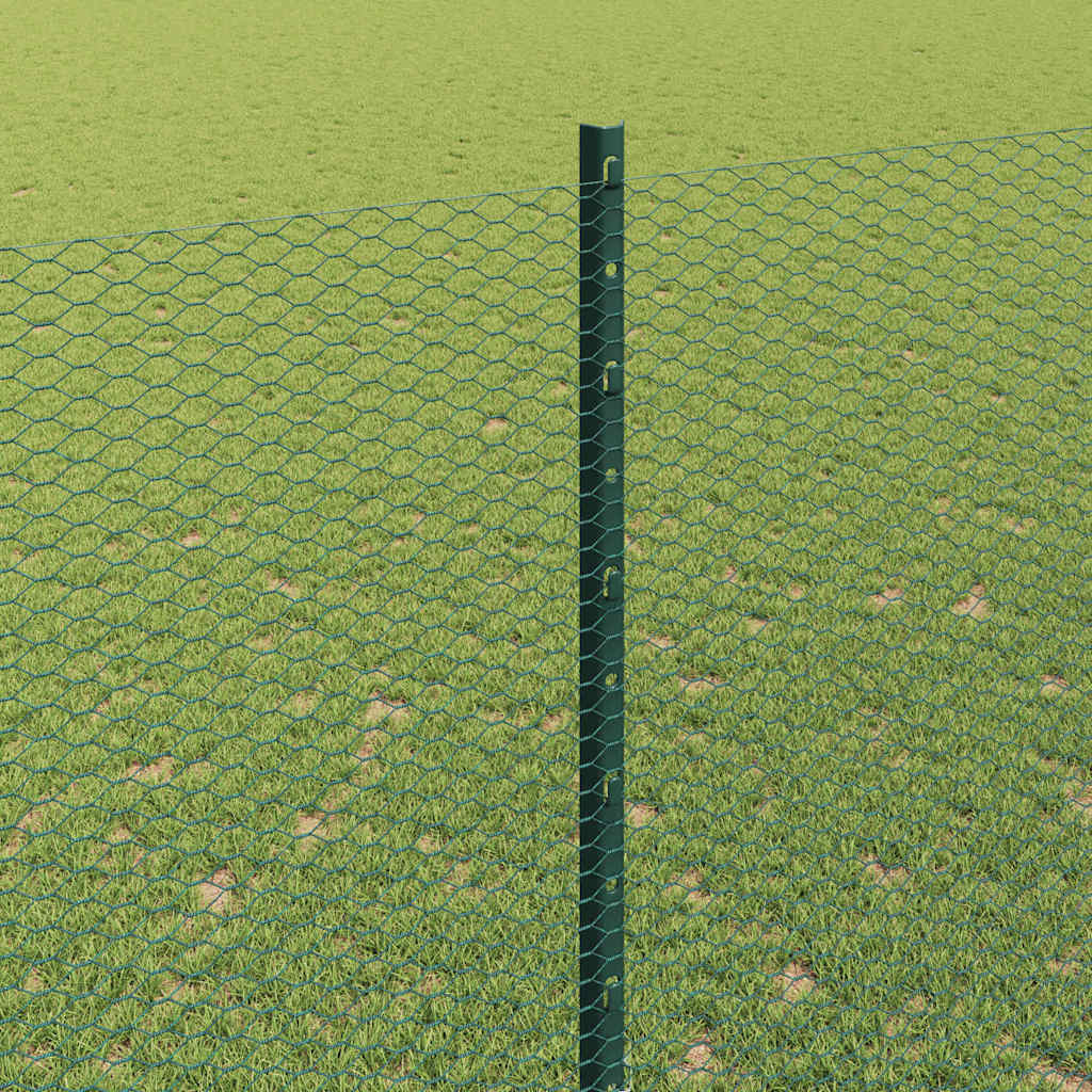 Heksagonalna ograda s stubom 25 x 1,5 m Čelik premazan PVC-om