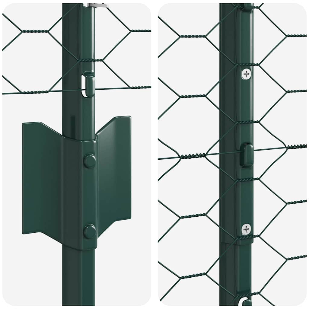 Heksagonalna ograda s stubom 25 x 1,6 m Čelik premazan PVC-om