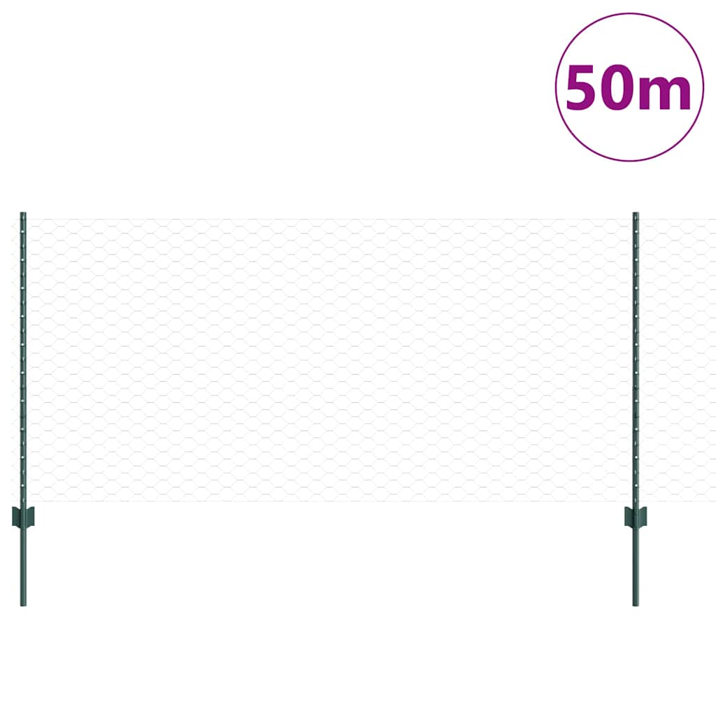 Heksagonalna ograda s stubom 50 x 1 m Čelik premazan PVC-om