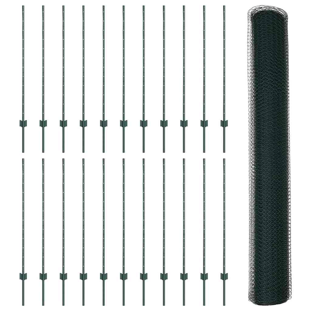 Heksagonalna ograda s stubom 50 x 1,2 m Čelik premazan PVC-om