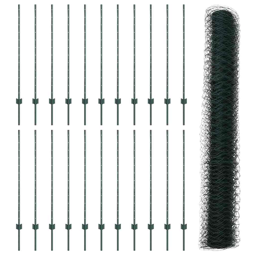Heksagonalna ograda s stubom 50 x 1,2 m Čelik premazan PVC-om