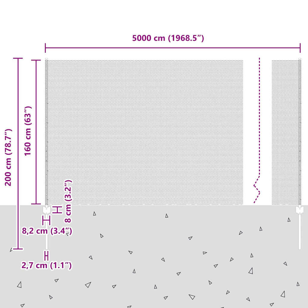 Zavarena žičana ograda 50 x 1,6 m (Š x V) Čelik premazan PVC-om