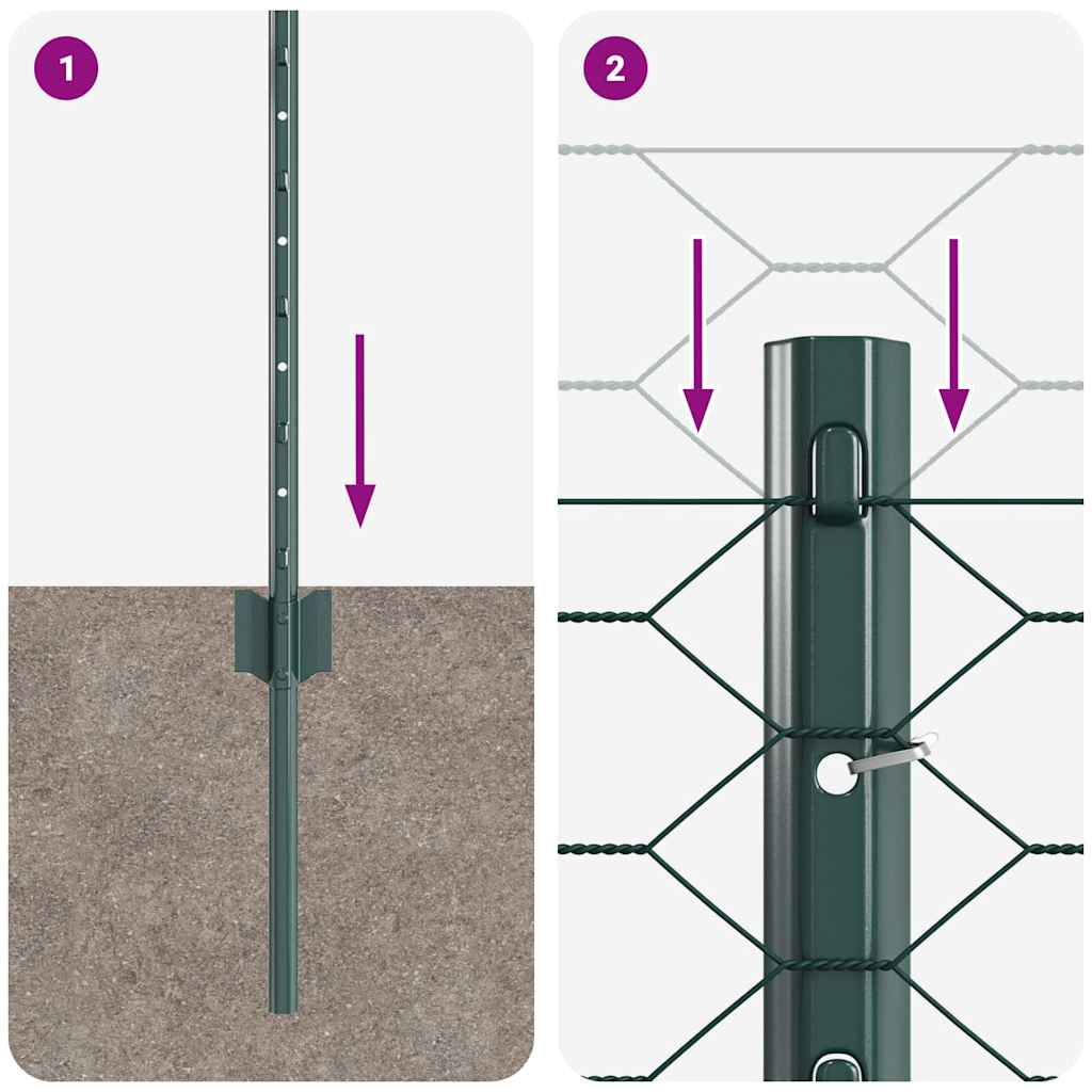 Heksagonalna ograda s stubom 100 x 0,5 m Čelik premazan PVC-om