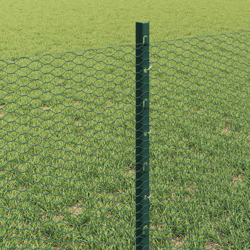 Heksagonalna ograda s stubom 100 x 0,6 m Čelik premazan PVC-om