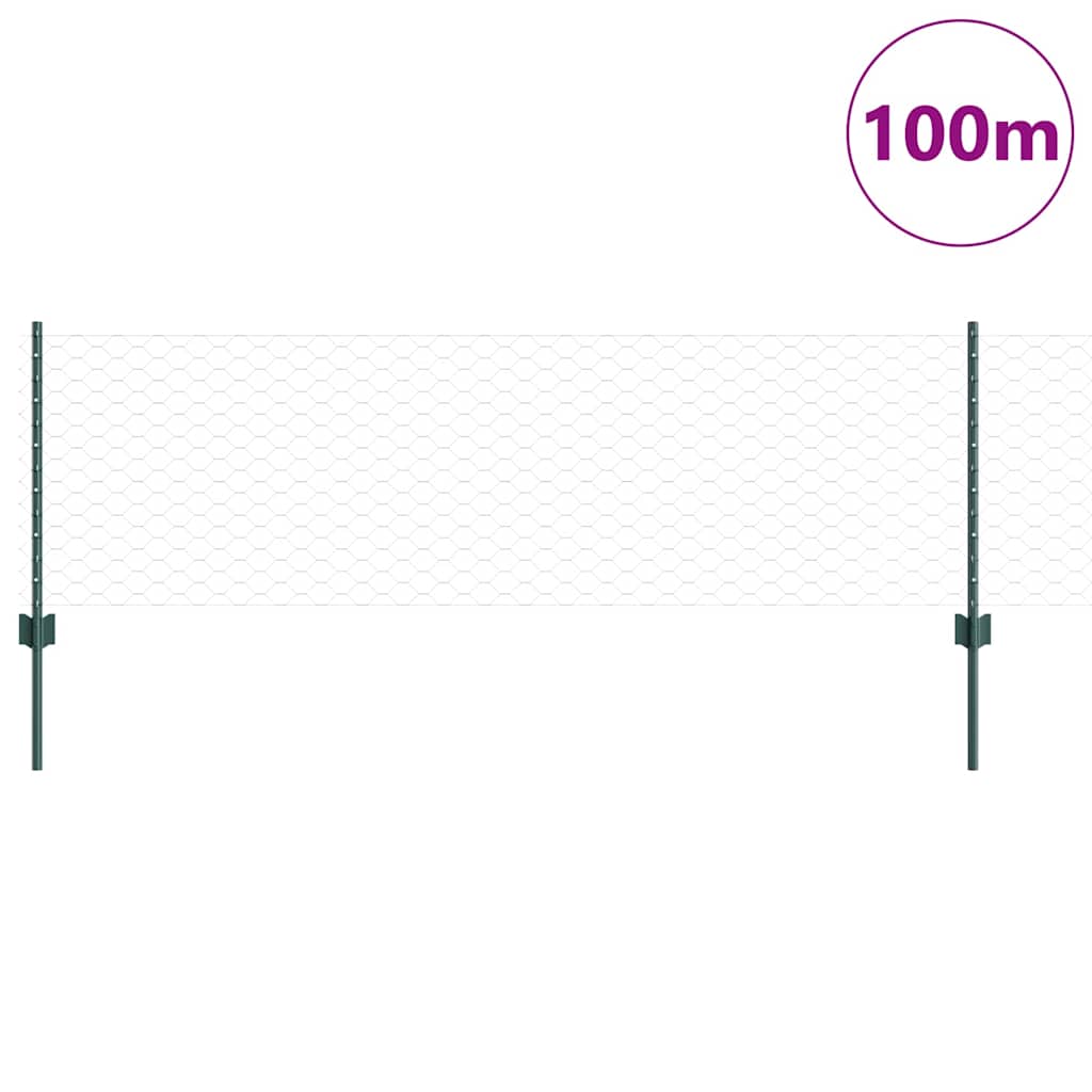 Heksagonalna ograda s stubom 100 x 0,6 m Čelik premazan PVC-om
