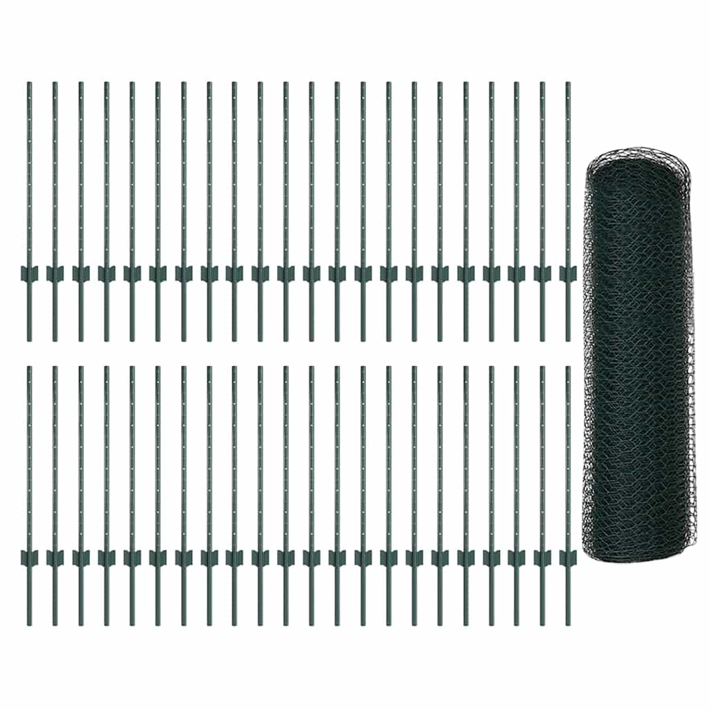 Heksagonalna ograda s stubom 100 x 0,8 m Čelik premazan PVC-om