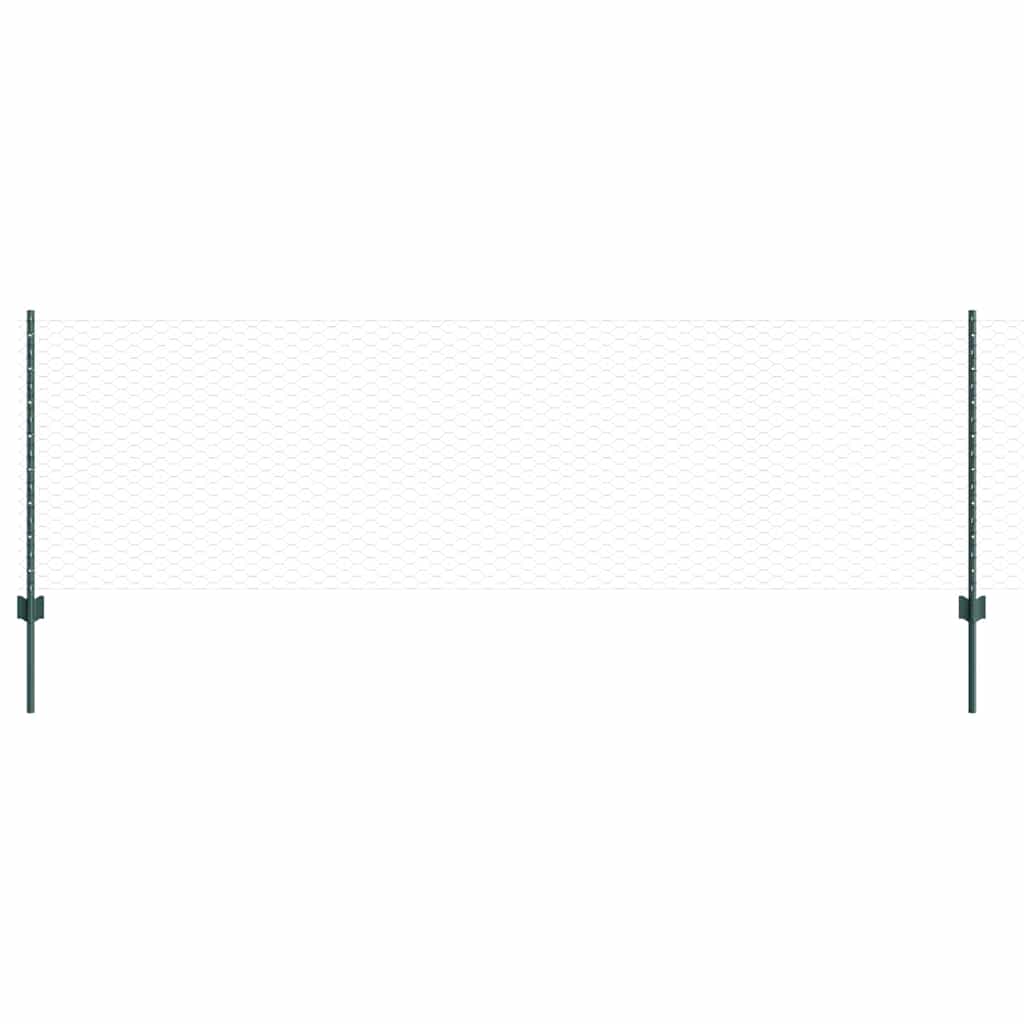 Heksagonalna ograda s stubom 100 x 0,8 m Čelik premazan PVC-om