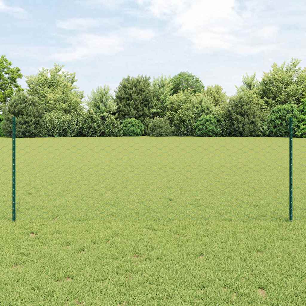 Heksagonalna ograda s stubom 100 x 0,8 m Čelik premazan PVC-om
