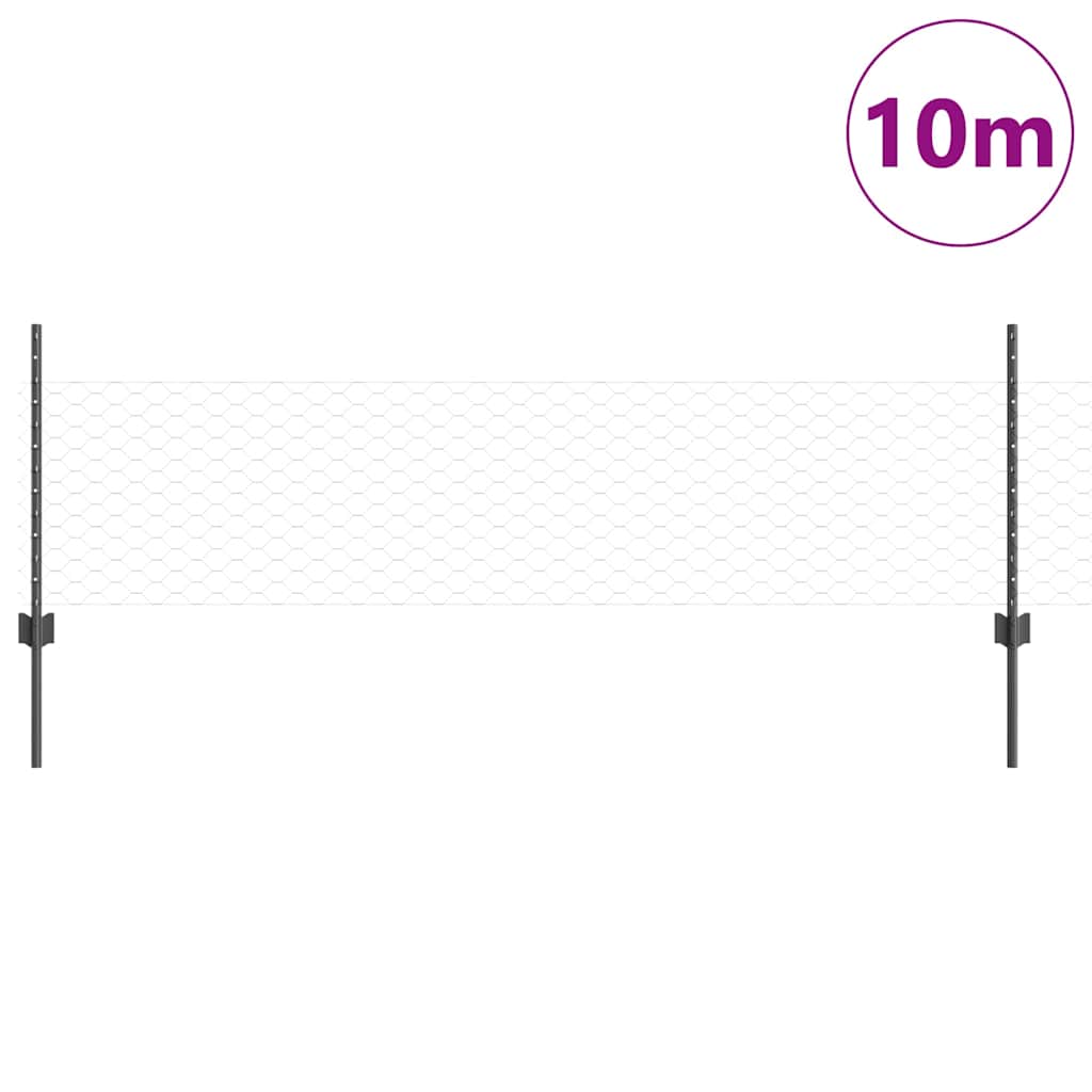 Heksagonalna ograda s stubom 10 x 0,5 m Čelik premazan PVC-om