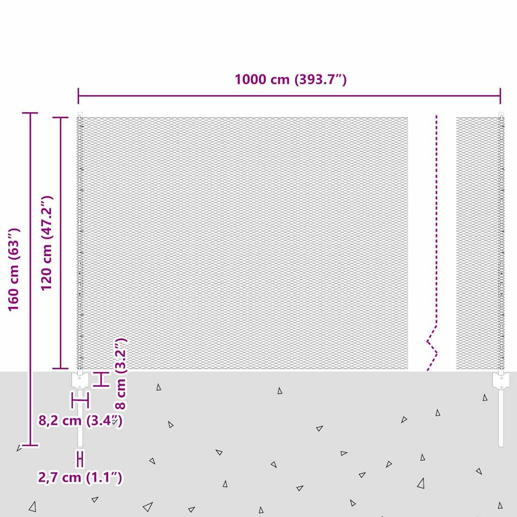 Zavarena žičana ograda 10 x 1,2 m (Š x V) Čelik premazan PVC-om